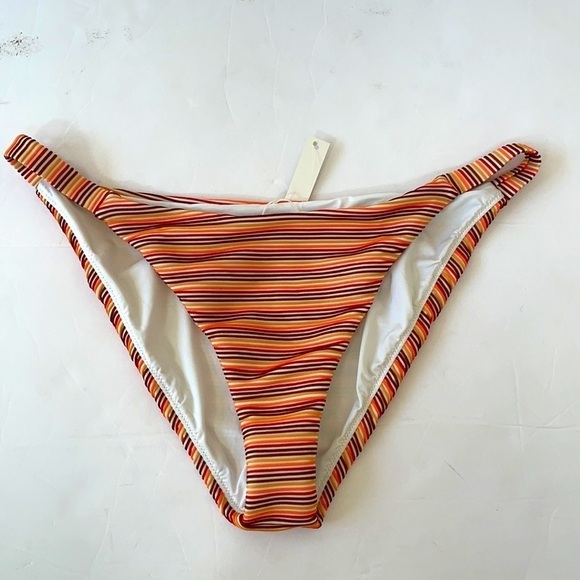 Madewell Ombre stripe side strap ribbed bikini bottoms L NWT - Picture 5 of 8